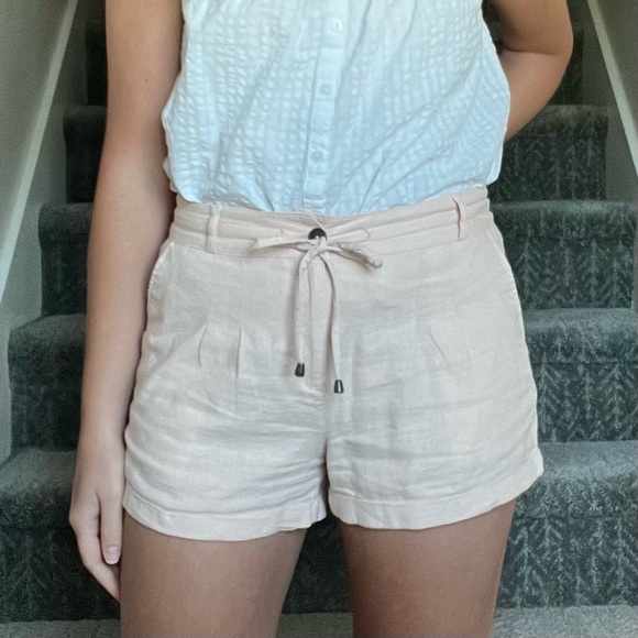 Forever 21 Pants - Forever 21 Pink Linen Shorts